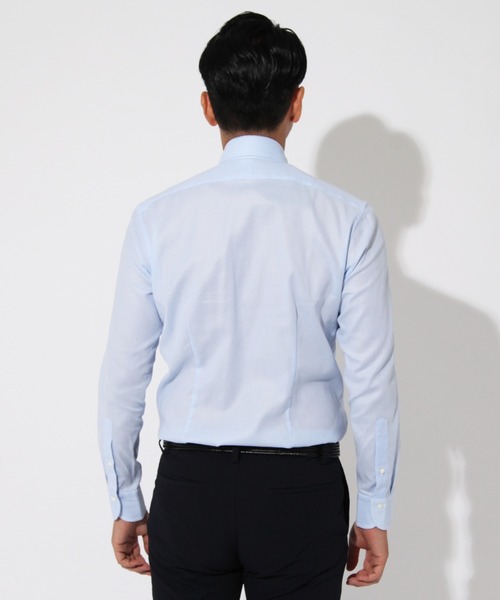 DESIGNWORKS（デザインワークス）の「先染めカラミシャンブレー シャツ（ビジネスシャツ・メンズ・ピンク/サックスブルー・41/40/39/37/38）」の6枚目の写真