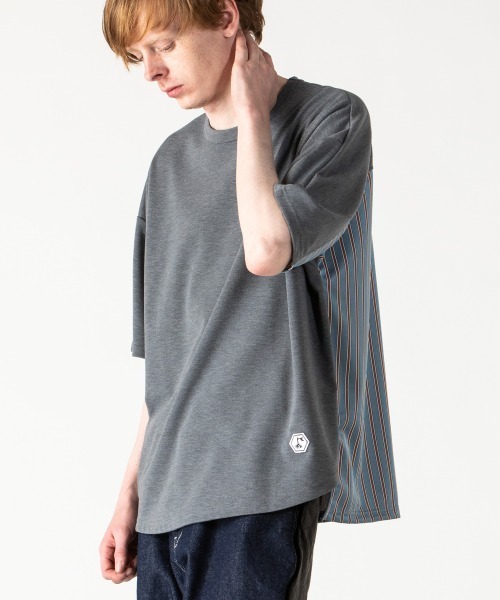 rehacer(レアセル)の「rehacer : Joint Cover Cutsewn S/S Made in Japan / ジョイントカバーカットソー メイドインジャパン(Tシャツ/カットソー・メンズ・ブラック/グレー・LARGE/X-LARGE/MEDIUM/SMALL)」の2枚目の写真