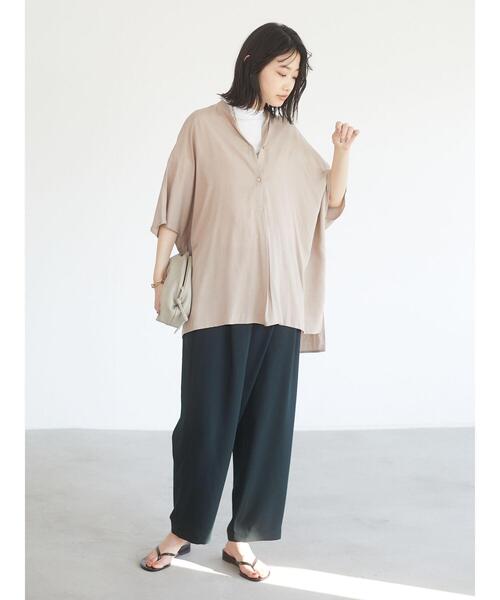 CRAFT STANDARD BOUTIQUE（クラフトスタンダードブティック）の「ドロップショルダースタンドカラーボックスシャツ　＊◇（シャツ/ブラウス・レディース・オレンジ/モカ/ミント/ネイビー・FREE）」の10枚目の写真