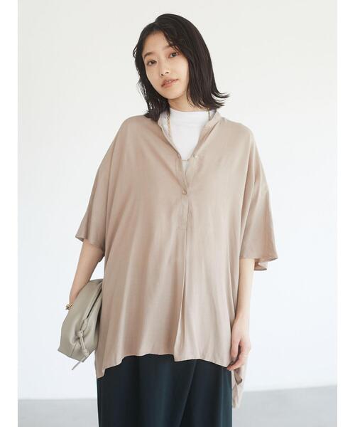 CRAFT STANDARD BOUTIQUE（クラフトスタンダードブティック）の「ドロップショルダースタンドカラーボックスシャツ　＊◇（シャツ/ブラウス・レディース・オレンジ/モカ/ミント/ネイビー・FREE）」の12枚目の写真