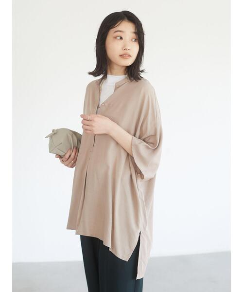 CRAFT STANDARD BOUTIQUE（クラフトスタンダードブティック）の「ドロップショルダースタンドカラーボックスシャツ　＊◇（シャツ/ブラウス・レディース・オレンジ/モカ/ミント/ネイビー・FREE）」の13枚目の写真