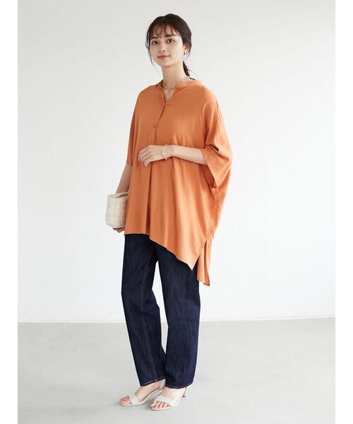 CRAFT STANDARD BOUTIQUE（クラフトスタンダードブティック）の「ドロップショルダースタンドカラーボックスシャツ　＊◇（シャツ/ブラウス・レディース・オレンジ/モカ/ミント/ネイビー・FREE）」の15枚目の写真