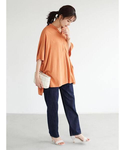 CRAFT STANDARD BOUTIQUE（クラフトスタンダードブティック）の「ドロップショルダースタンドカラーボックスシャツ　＊◇（シャツ/ブラウス・レディース・オレンジ/モカ/ミント/ネイビー・FREE）」の17枚目の写真