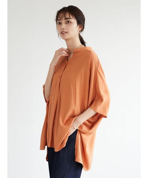 CRAFT STANDARD BOUTIQUE（クラフトスタンダードブティック）の「ドロップショルダースタンドカラーボックスシャツ　＊◇（シャツ/ブラウス・レディース・オレンジ/モカ/ミント/ネイビー・FREE）」の18枚目の写真