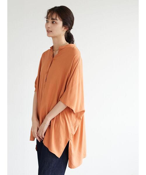 CRAFT STANDARD BOUTIQUE（クラフトスタンダードブティック）の「ドロップショルダースタンドカラーボックスシャツ　＊◇（シャツ/ブラウス・レディース・オレンジ/モカ/ミント/ネイビー・FREE）」の19枚目の写真