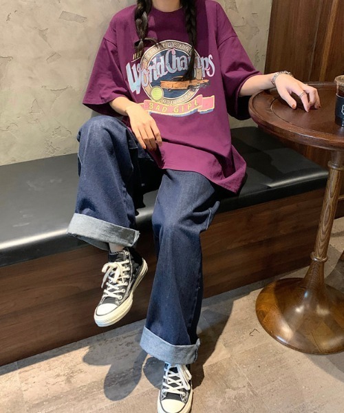 ACT（アクト）の「【ACT -fascination design-】ビッグシルエット プリントTシャツ（Tシャツ/カットソー・レディース・ホワイト/パープル・FREE）」の14枚目の写真