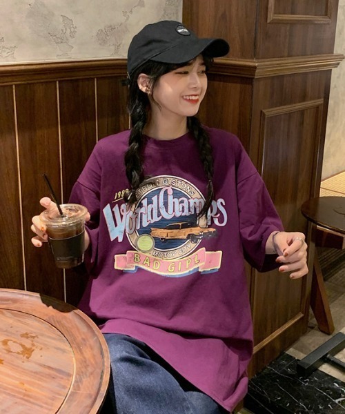 ACT（アクト）の「【ACT -fascination design-】ビッグシルエット プリントTシャツ（Tシャツ/カットソー・レディース・ホワイト/パープル・FREE）」の19枚目の写真