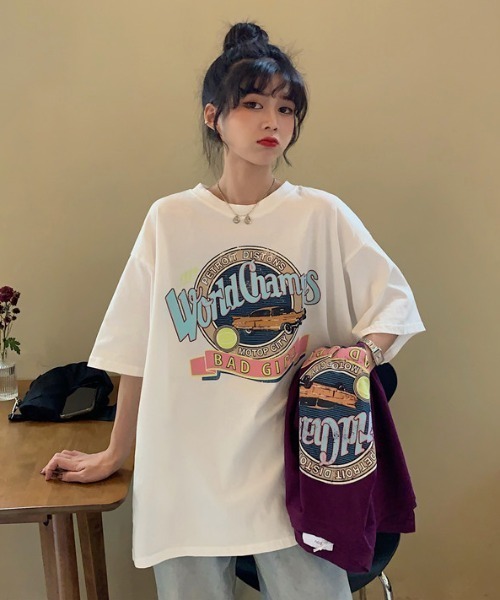 ACT（アクト）の「【ACT -fascination design-】ビッグシルエット プリントTシャツ（Tシャツ/カットソー・レディース・ホワイト/パープル・FREE）」の21枚目の写真