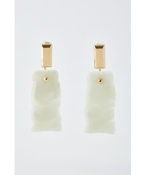 SLY（スライ）の「MARBLE PLATE EARRING（イヤリング・レディース・ブラウン/ホワイト・FREE）」の2枚目の写真