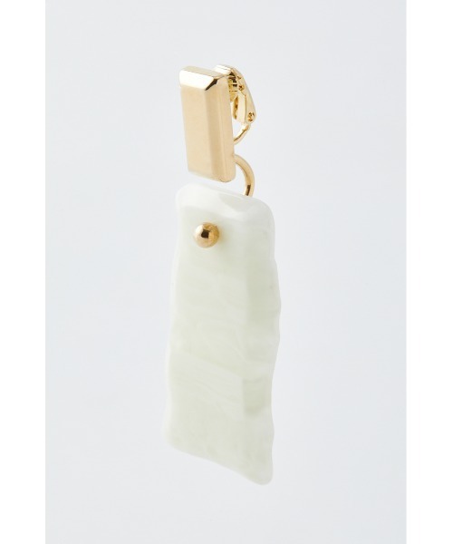 SLY（スライ）の「MARBLE PLATE EARRING（イヤリング・レディース・ブラウン/ホワイト・FREE）」の3枚目の写真