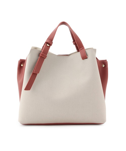 ROPE' PICNIC(ロペピクニック)の「【軽量】キャンバスコンビスウェイハンドル5層ミドルトート&ショルダーバッグ(トートバッグ・レディース・ブラック系その他/ホワイト系その他5/レッド系その他2・FREE)」の5枚目の写真