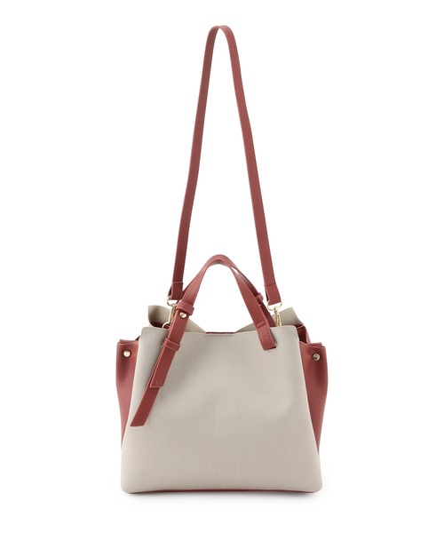 ROPE' PICNIC(ロペピクニック)の「【軽量】キャンバスコンビスウェイハンドル5層ミドルトート&ショルダーバッグ(トートバッグ・レディース・ブラック系その他/ホワイト系その他5/レッド系その他2・FREE)」の7枚目の写真