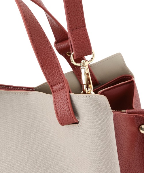ROPE' PICNIC(ロペピクニック)の「【軽量】キャンバスコンビスウェイハンドル5層ミドルトート&ショルダーバッグ(トートバッグ・レディース・ブラック系その他/ホワイト系その他5/レッド系その他2・FREE)」の8枚目の写真