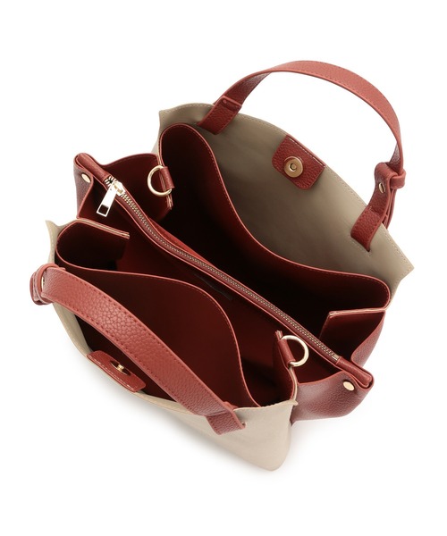 ROPE' PICNIC(ロペピクニック)の「【軽量】キャンバスコンビスウェイハンドル5層ミドルトート&ショルダーバッグ(トートバッグ・レディース・ブラック系その他/ホワイト系その他5/レッド系その他2・FREE)」の9枚目の写真