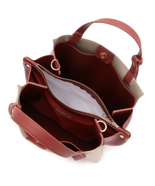 ROPE' PICNIC(ロペピクニック)の「【軽量】キャンバスコンビスウェイハンドル5層ミドルトート&ショルダーバッグ(トートバッグ・レディース・ブラック系その他/ホワイト系その他5/レッド系その他2・FREE)」の10枚目の写真