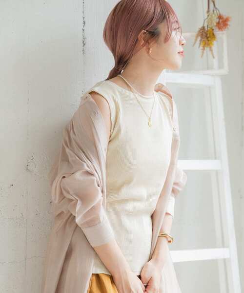 ITEMS URBANRESEARCH（アイテムズ アーバンリサーチ）の「リブタンクトップ（タンクトップ・レディース・ブラック/グレー系その他/ミント/ブラウン・FREE）」の3枚目の写真