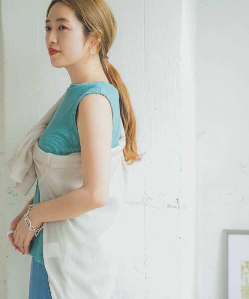 ITEMS URBANRESEARCH（アイテムズ アーバンリサーチ）の「リブタンクトップ（タンクトップ・レディース・ブラック/グレー系その他/ミント/ブラウン・FREE）」の8枚目の写真