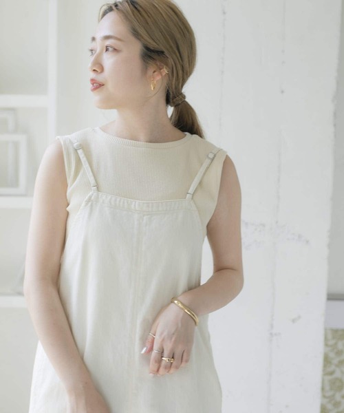 ITEMS URBANRESEARCH（アイテムズ アーバンリサーチ）の「リブタンクトップ（タンクトップ・レディース・ブラック/グレー系その他/ミント/ブラウン・FREE）」の18枚目の写真