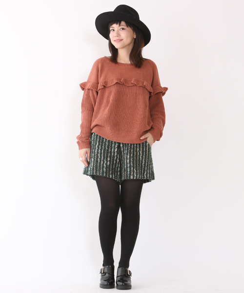 mystic（ミスティック）の「ラメツイードキュロット（その他パンツ・レディース・ブラック/チャコールグレー/グリーン・ﾌﾘ-）」の11枚目の写真