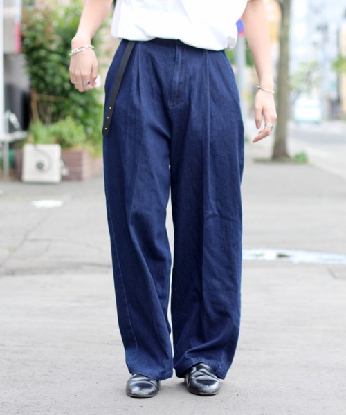 y/m by れぽすけ（イムバイレポスケ）の「ワイドデニム（デニムパンツ・メンズ・インディゴブルー・MEDIUM/LARGE）」の3枚目の写真