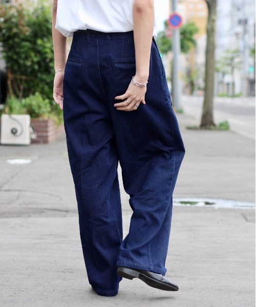 y/m by れぽすけ（イムバイレポスケ）の「ワイドデニム（デニムパンツ・メンズ・インディゴブルー・MEDIUM/LARGE）」の6枚目の写真