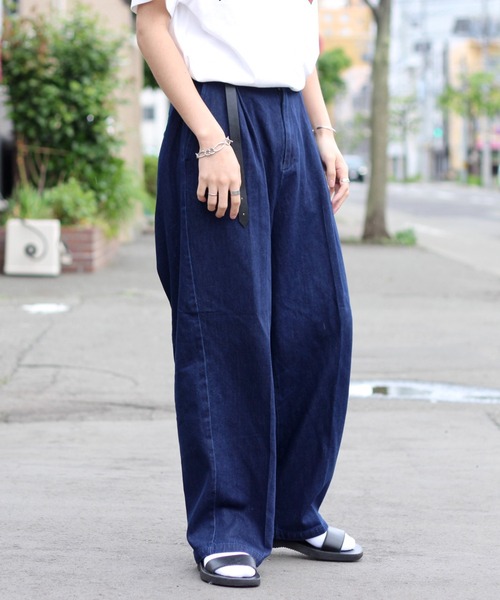 y/m by れぽすけ（イムバイレポスケ）の「ワイドデニム（デニムパンツ・メンズ・インディゴブルー・MEDIUM/LARGE）」の8枚目の写真