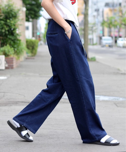 y/m by れぽすけ（イムバイレポスケ）の「ワイドデニム（デニムパンツ・メンズ・インディゴブルー・MEDIUM/LARGE）」の12枚目の写真