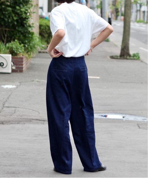 y/m by れぽすけ（イムバイレポスケ）の「ワイドデニム（デニムパンツ・メンズ・インディゴブルー・MEDIUM/LARGE）」の9枚目の写真