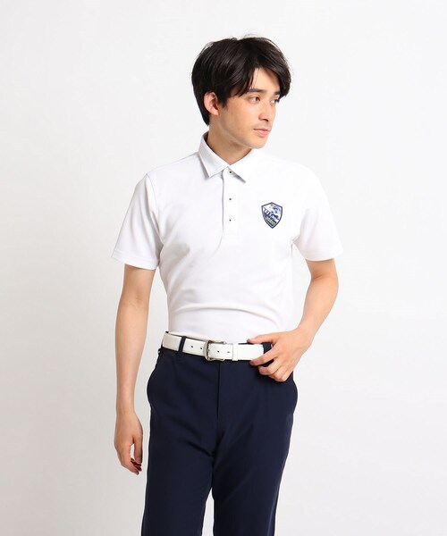 adabat（アダバット）の「◆【吸水速乾/UVカット】襟裏デザイン 半袖ポロシャツ（ポロシャツ・メンズ・ダークパープル/ピンク系/ホワイト/ブラック・50/52/48/46）」の2枚目の写真