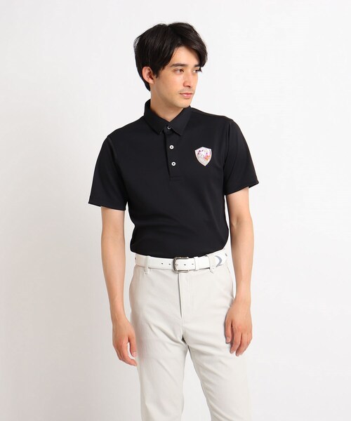 adabat（アダバット）の「◆【吸水速乾/UVカット】襟裏デザイン 半袖ポロシャツ（ポロシャツ・メンズ・ダークパープル/ピンク系/ホワイト/ブラック・50/52/48/46）」の3枚目の写真