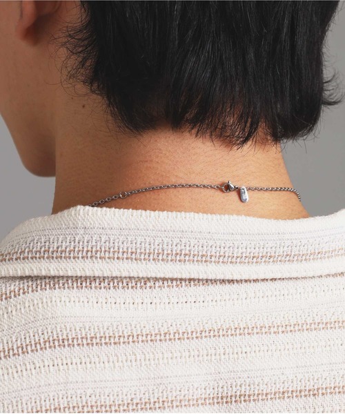 LION HEART（ライオンハート）の「【限定展開】“SAND”プレートネックレス/サージカルステンレス（金属アレルギー対応）【LION HEART / ライオンハート】（ネックレス・メンズ・ブラック/シルバー/シルバー×ブラック・50cm）」の6枚目の写真