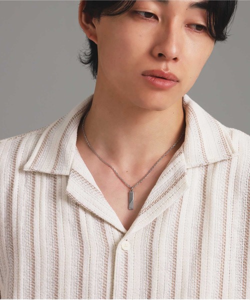 LION HEART（ライオンハート）の「【限定展開】“SAND”プレートネックレス/サージカルステンレス（金属アレルギー対応）【LION HEART / ライオンハート】（ネックレス・メンズ・ブラック/シルバー/シルバー×ブラック・50cm）」の8枚目の写真