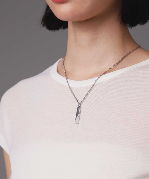 LION HEART（ライオンハート）の「【限定展開】“SAND”プレートネックレス/サージカルステンレス（金属アレルギー対応）【LION HEART / ライオンハート】（ネックレス・メンズ・ブラック/シルバー/シルバー×ブラック・50cm）」の12枚目の写真