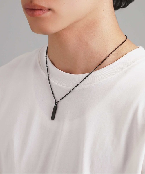 LION HEART（ライオンハート）の「【限定展開】“SAND”プレートネックレス/サージカルステンレス（金属アレルギー対応）【LION HEART / ライオンハート】（ネックレス・メンズ・ブラック/シルバー/シルバー×ブラック・50cm）」の20枚目の写真