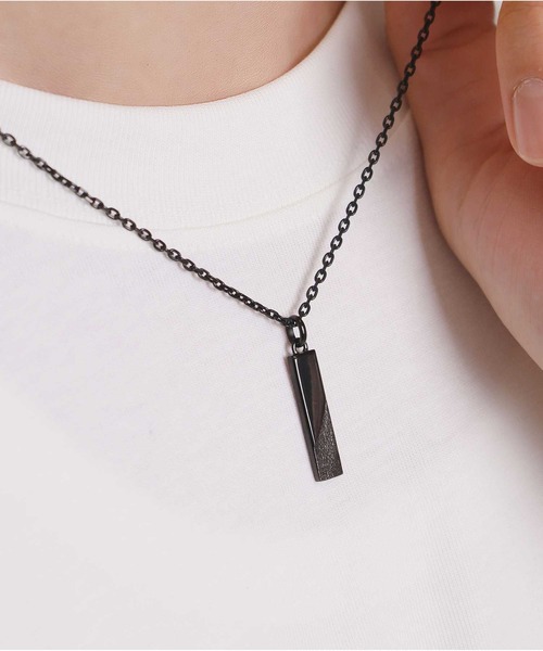 LION HEART（ライオンハート）の「【限定展開】“SAND”プレートネックレス/サージカルステンレス（金属アレルギー対応）【LION HEART / ライオンハート】（ネックレス・メンズ・ブラック/シルバー/シルバー×ブラック・50cm）」の21枚目の写真