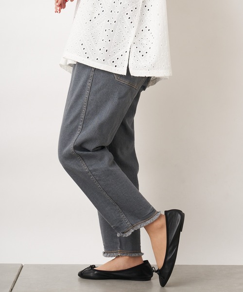 PUAL CE CIN（ピュアルセシン）の「JAPAN MADE デニムパンツ（デニムパンツ・レディース・ホワイト/グレー/インディゴブルー・FREE）」の4枚目の写真