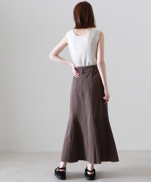 Cheek（チーク）の「ブークレニットタンク（タンクトップ・レディース・グリーン/アイボリー/モカ・MEDIUM）」の14枚目の写真