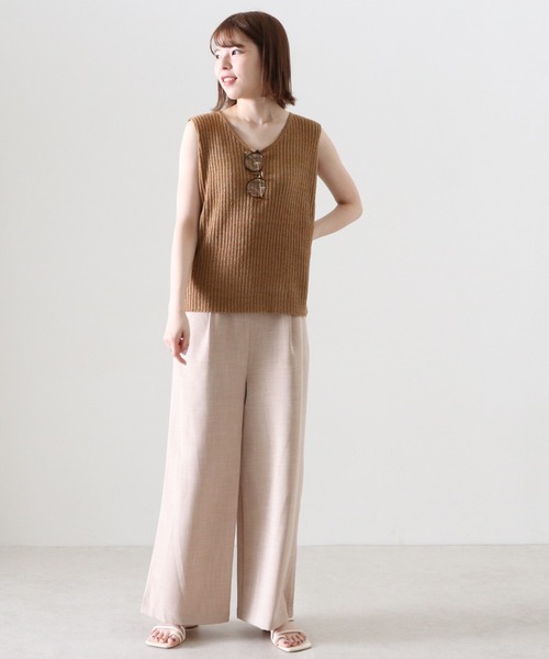 Cheek（チーク）の「ブークレニットタンク（タンクトップ・レディース・グリーン/アイボリー/モカ・MEDIUM）」の7枚目の写真