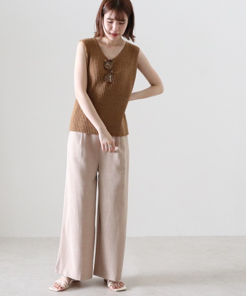 Cheek（チーク）の「ブークレニットタンク（タンクトップ・レディース・グリーン/アイボリー/モカ・MEDIUM）」の11枚目の写真