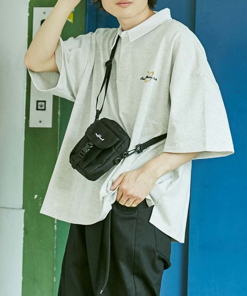 WEGO(ウィゴー)の「WEGO/ヘビーウエイト ビッグシルエット5分袖ラガーシャツ(ポロシャツ・メンズ・オートミール/スミクロ/グリーン系その他5/レッド系その他5・LARGE/MEDIUM)」の1枚目の写真