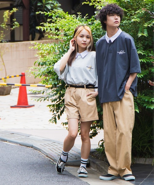 WEGO(ウィゴー)の「WEGO/ヘビーウエイト ビッグシルエット5分袖ラガーシャツ(ポロシャツ・メンズ・オートミール/スミクロ/グリーン系その他5/レッド系その他5・LARGE/MEDIUM)」の21枚目の写真