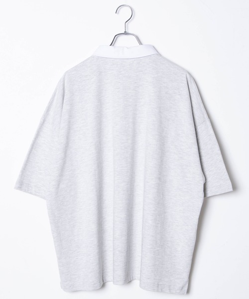 WEGO(ウィゴー)の「WEGO/ヘビーウエイト ビッグシルエット5分袖ラガーシャツ(ポロシャツ・メンズ・オートミール/スミクロ/グリーン系その他5/レッド系その他5・LARGE/MEDIUM)」の9枚目の写真