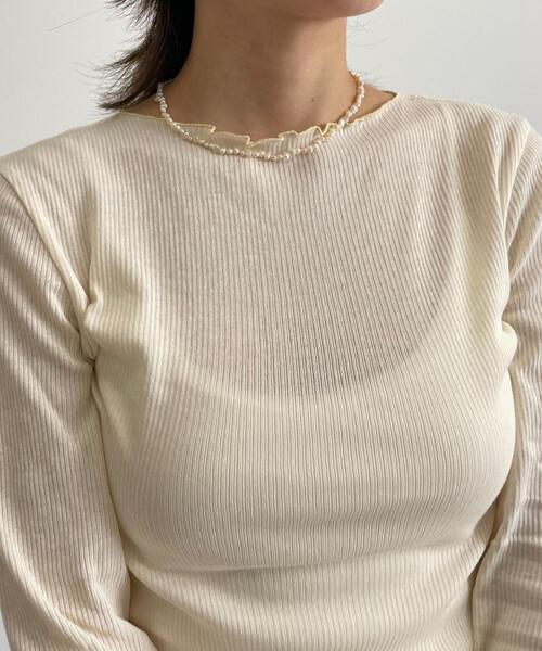 CITEN(シテン)の「<CITEN(シテン)>淡水 バロック パール ショート ネックレス(ネックレス・レディース・シルバー/オフホワイト・FREE)」の3枚目の写真