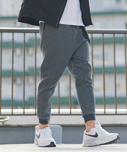 CAMBIO（カンビオ）の「mp9238-アシンメトリー異素材切替ダンボールニットスウェットパンツ（スウェットパンツ・メンズ・ブラック/チャコール/グレー・L/M/XL/S）」の7枚目の写真