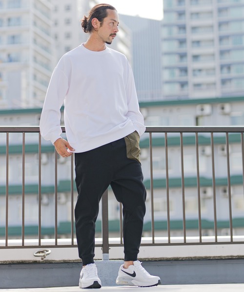 CAMBIO（カンビオ）の「mp9238-アシンメトリー異素材切替ダンボールニットスウェットパンツ（スウェットパンツ・メンズ・ブラック/チャコール/グレー・L/M/XL/S）」の22枚目の写真