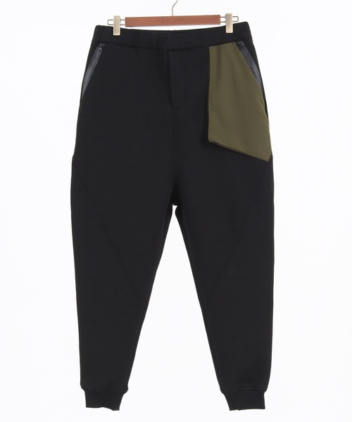 CAMBIO（カンビオ）の「mp9238-アシンメトリー異素材切替ダンボールニットスウェットパンツ（スウェットパンツ・メンズ・ブラック/チャコール/グレー・L/M/XL/S）」の19枚目の写真