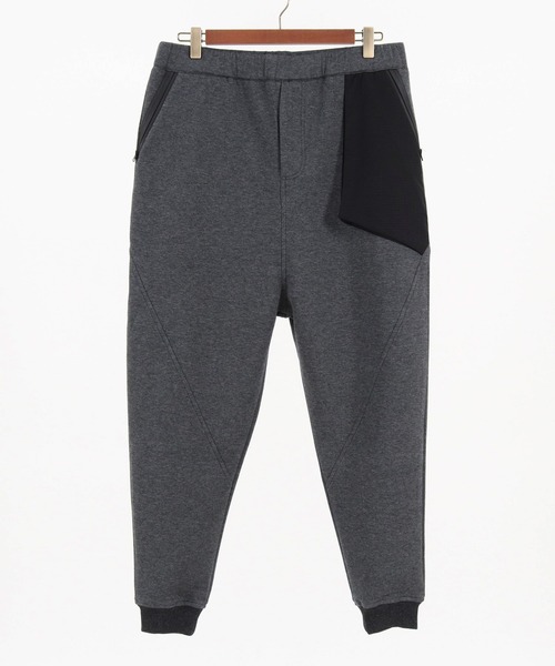 CAMBIO（カンビオ）の「mp9238-アシンメトリー異素材切替ダンボールニットスウェットパンツ（スウェットパンツ・メンズ・ブラック/チャコール/グレー・L/M/XL/S）」の11枚目の写真