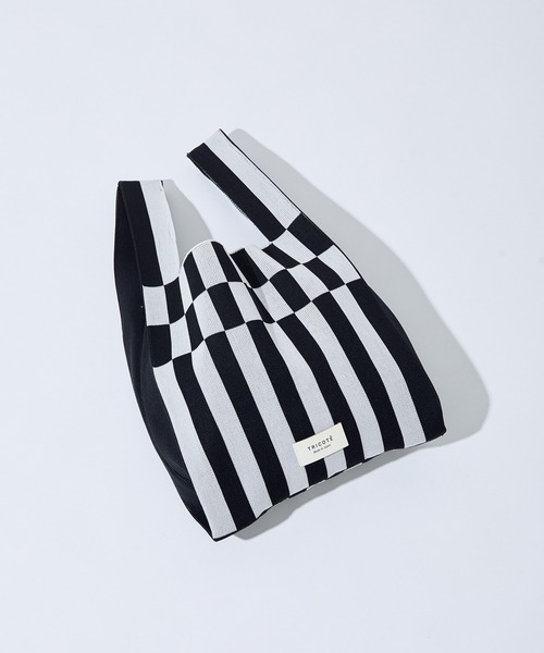 Tricote（トリコテ）の「【TRICOTE' for ADAM ET ROPE'】別注ニットBAG（トートバッグ・レディース・ブラウン/オフホワイト・FREE）」の2枚目の写真