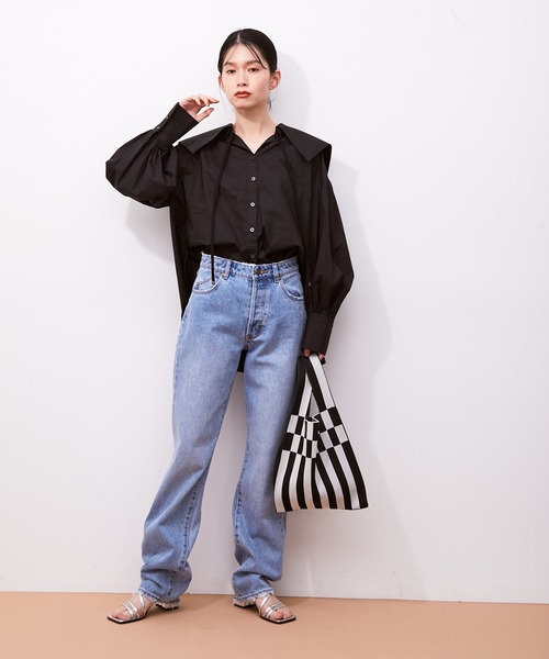 Tricote（トリコテ）の「【TRICOTE' for ADAM ET ROPE'】別注ニットBAG（トートバッグ・レディース・ブラウン/オフホワイト・FREE）」の9枚目の写真