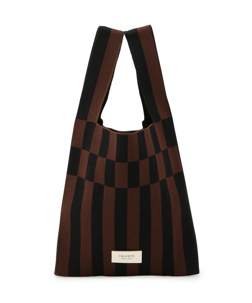 Tricote（トリコテ）の「【TRICOTE' for ADAM ET ROPE'】別注ニットBAG（トートバッグ・レディース・ブラウン/オフホワイト・FREE）」の10枚目の写真